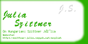 julia szittner business card